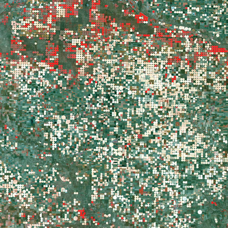 Illustration for article titled Satellite Images of Agricultural Fields Make the Earth Look 8-Bit